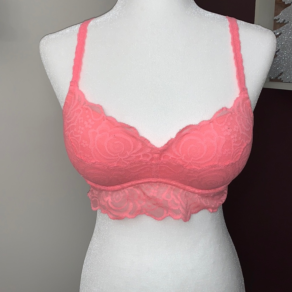 PINK Victoria’s Secret coral pink push-up bralette